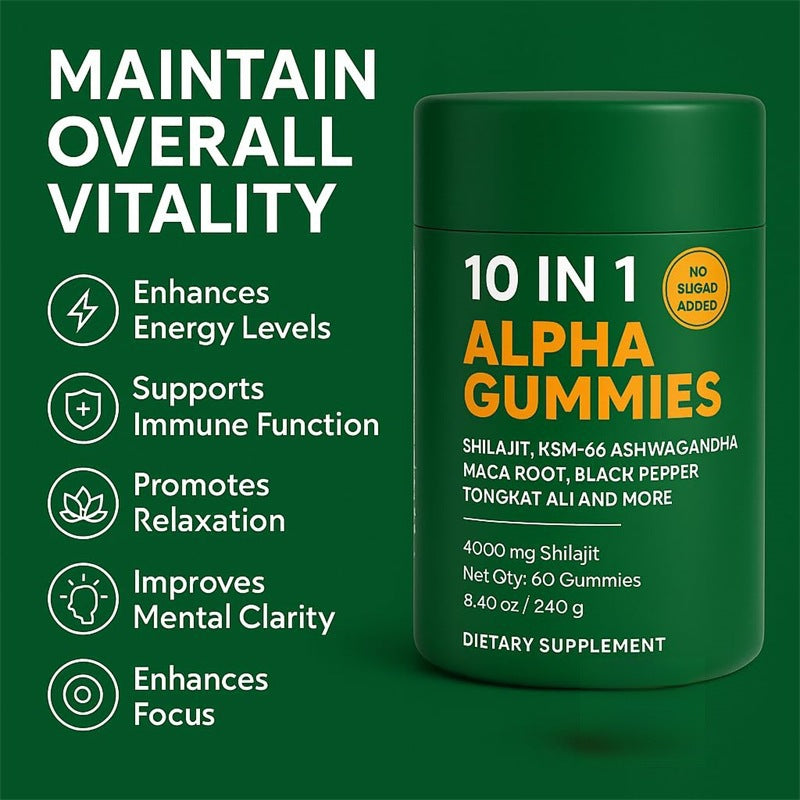 Alpha Gummies 10 in 1 Xilaiji Body Care Agent Gentlely Cares for the Body