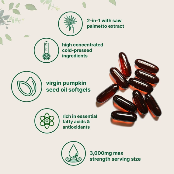Pumpkin Seed Oil Soft Capsules Dietary Fiber 60 Capsules